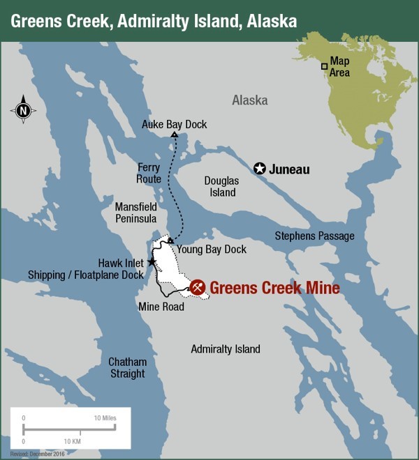 Map over Hecla Greens Creek.