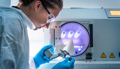 Person in laboratory.