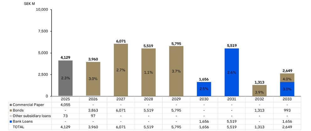 Loan maturity profile per September 30 2025
