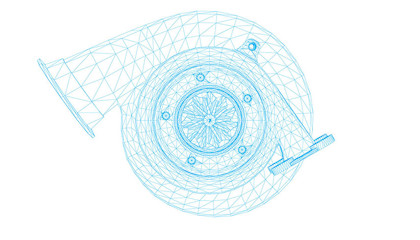 Illustration of a turbocharger.