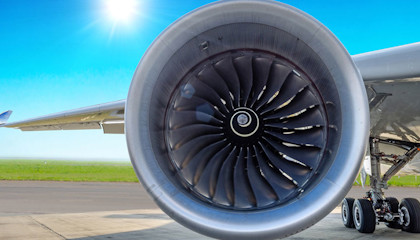 An airplane engine.