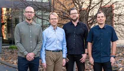 Winners of innovation prize: Andreas Norman, Senior R&D Professional Engineer, Tomas Jansson, R&D Expert, Anders Nordberg, Principal R&D Professional Engineer, David Wickström, Senior R&D Professional Engineer