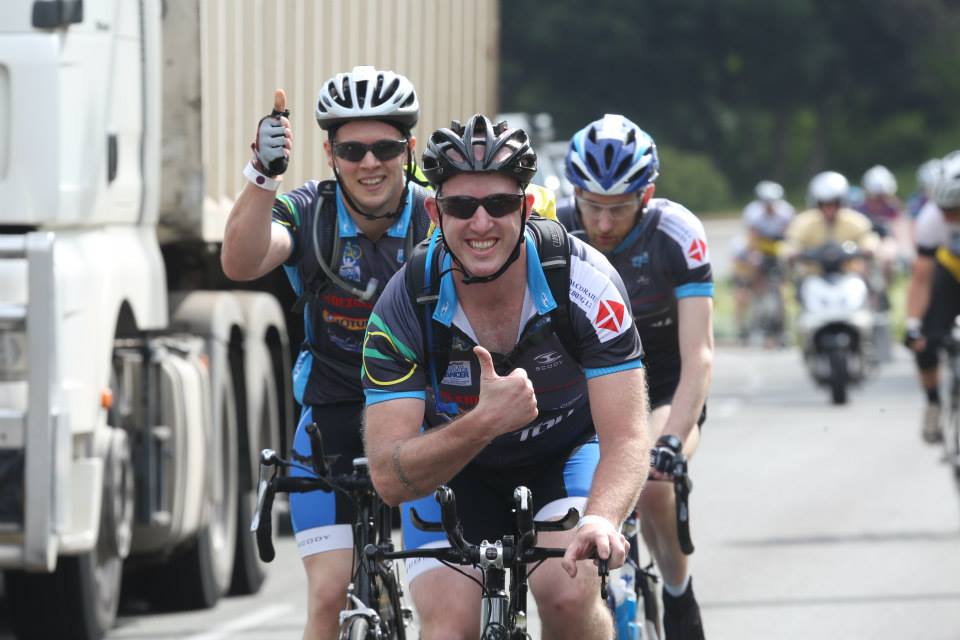 Sandvik Mining team members biking to conquer cancer