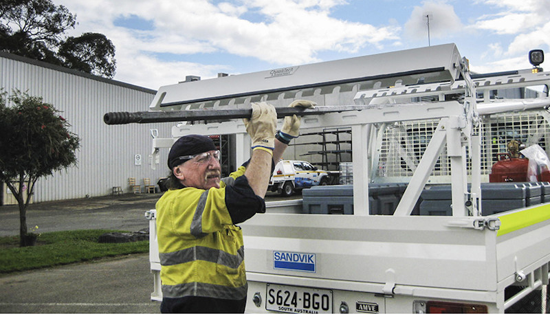 Apt redesign of a drill rod rack improves safety under ground