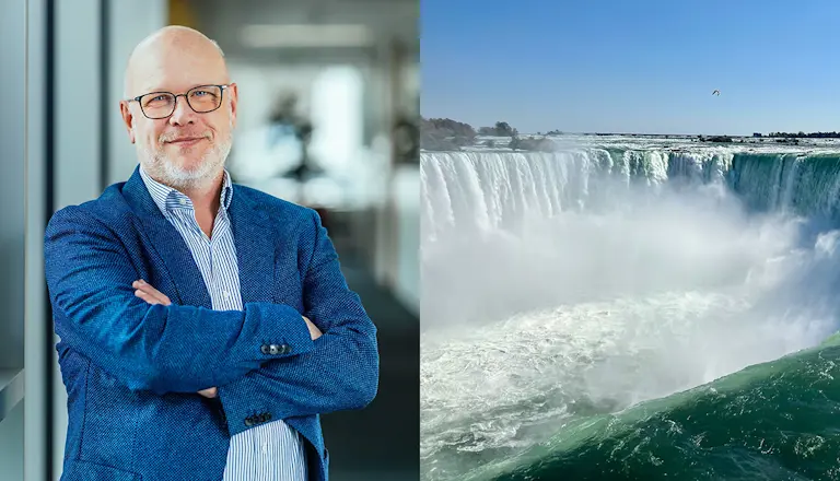 Alex Nieuwpoort, President of Wolfram Bergbau- und Hütten in Austria, and Niagara Falls.